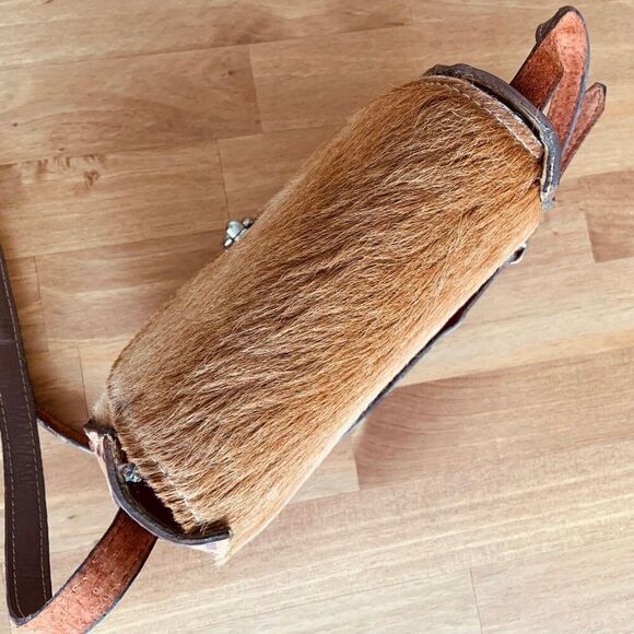 HAND TOOLED Leather Pony Hair Bag - Picture 8 of 14